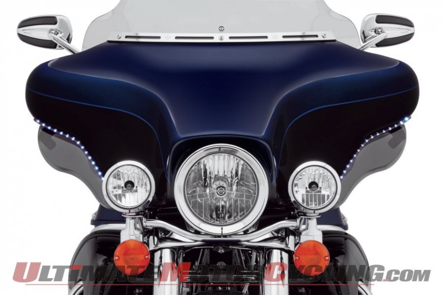 FZHMT Black ABS Fairing Vent Trim With LED Accent Light For Harley Touring Electra Street Glide 2014-Up