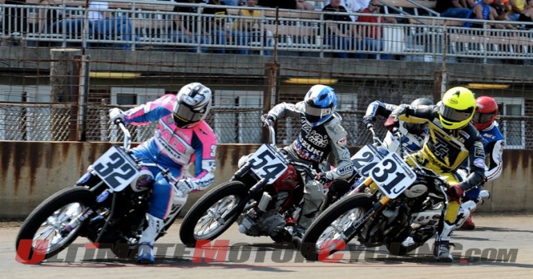 AMA Flat Track Preps for Basic Twins Class at Springfield Mile