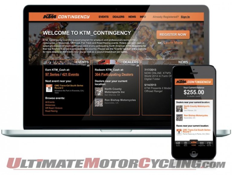 2014 KTM Contingency Program Now at KTMCash.com