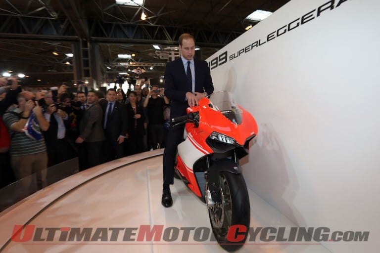 Prince William Visits Ducati Stand at Motorcycle Live
