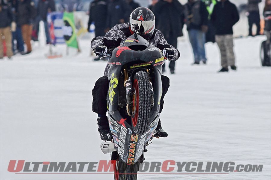 World’s Fastest Wheelie on Ice – 109.5 mph on ZX-10R (Video)