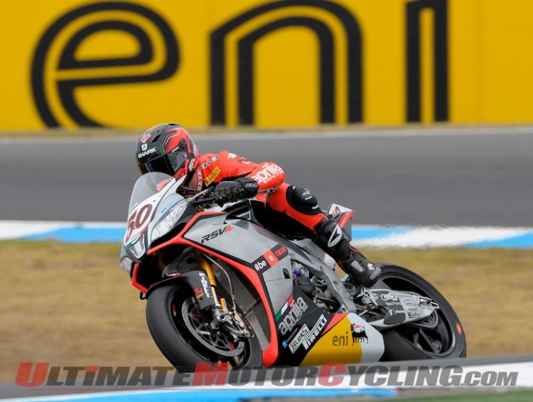 Aprilia’s Guintoli Sets Record Lap En Route to Phillip Island SBK Pole