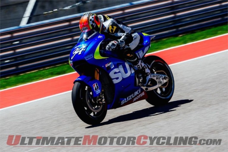 Kevin Schwantz Pilots Suzuki MotoGP Prototype During Austin Test