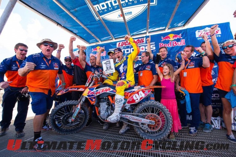 KTM’s Ken Roczen Celebrates 2014 Motocross Title | Video