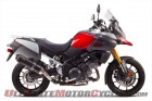 Two Brothers Racing S1R Exhaust for Suzuki V-Strom 1000, side view with bags