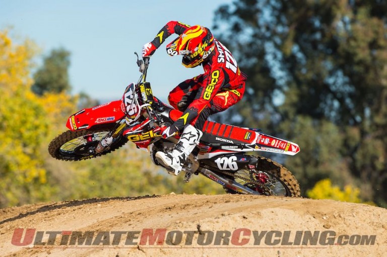 GEICO Honda's Jordon Smith on tabletop.