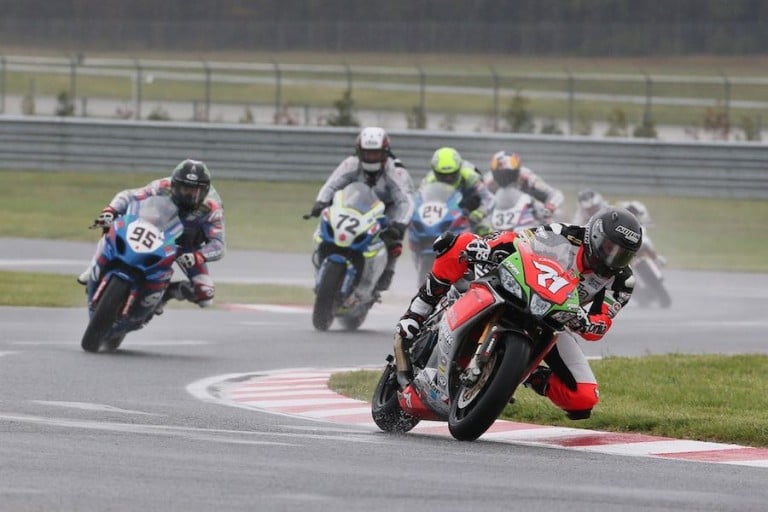 Aprilia HSBK’s Corti Proves RSV4 at Wet NJMP