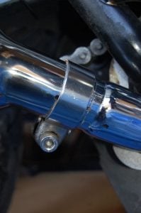 Triumph Bonneville: British Customs Predator Exhaust clamps