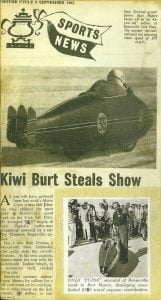 Burt Munro newspaper article