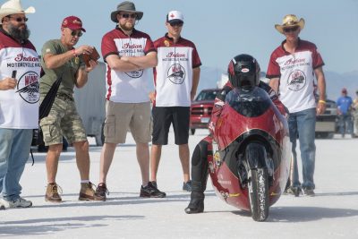 Start of Lee Munro's run at Bonneville Salt Flats