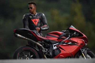 Lewis Hamilton and MV Agusta F4 LH44