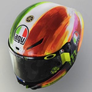 Valentino Rossi and AGV Reveal 2019 Mugello Pista GP R Helmet - top 3/4 left