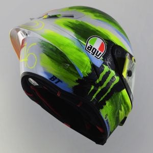 Valentino Rossi and AGV Reveal 2019 Mugello Pista GP R Helmet 3/4 right rear from below