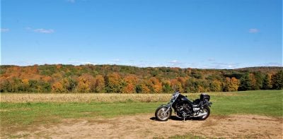Harley out riding fall