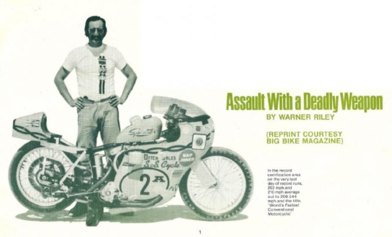 Story of Warner Riley’s 200+ MPH Run Aboard a Sportster 50 Years Ago!