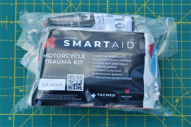 TACMED Smartaid Motorcycle Trauma Kit: Items Plus QR Code On How to Use Them