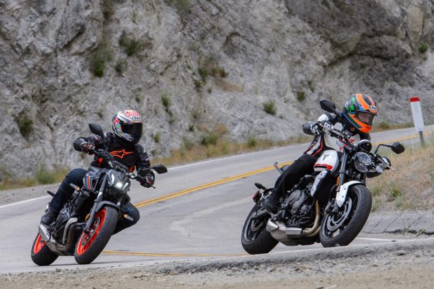 2021 Triumph Trident 660 vs. Yamaha MT-07 Comparison image.