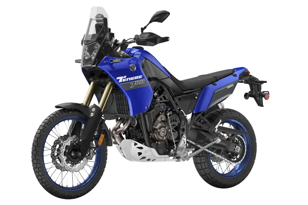 2024 Yamaha Ténéré 700 in Team Yamaha Blue, studio three-quarter view