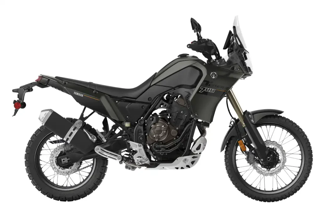 2024 Yamaha Ténéré 700 in Shadow Gray, studio side view