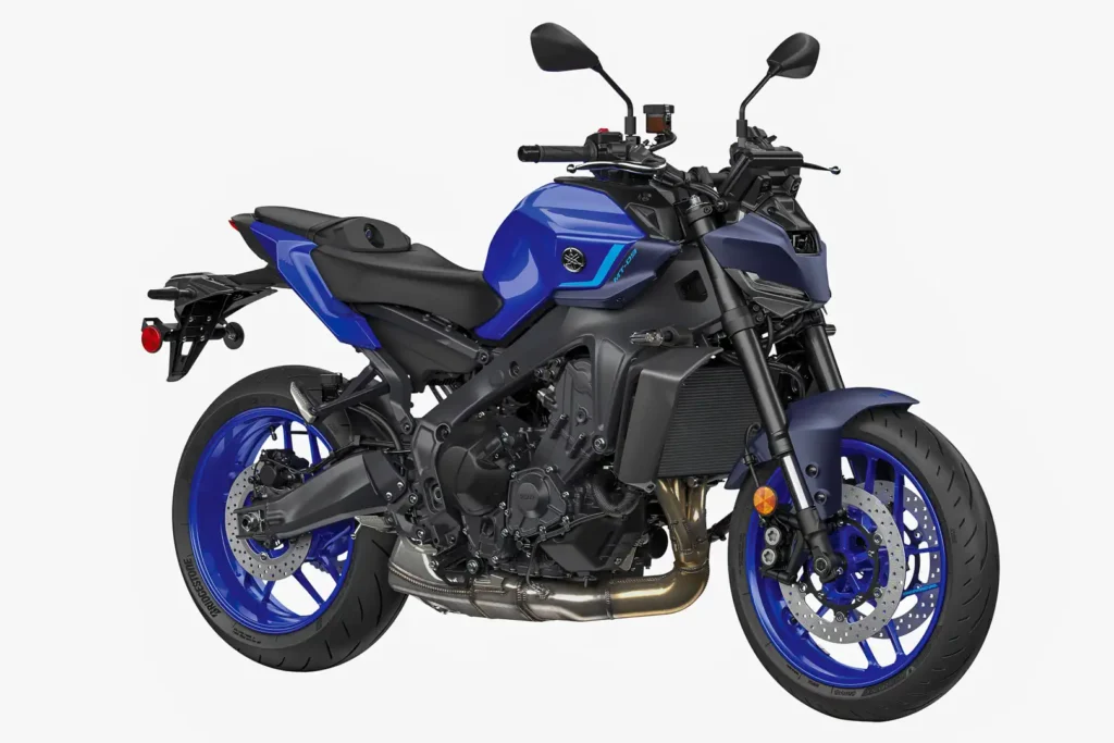 2024 Yamaha MT-09 in Team Yamaha Blue, right front three-quarter view