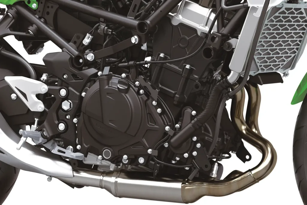 2024 Kawasaki Ninja 500 451cc parallel-twin engine close-up