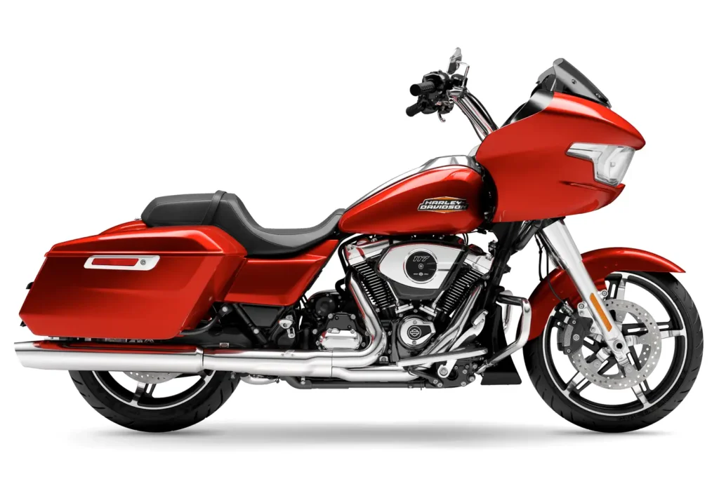2024 Harley-Davidson Road Glide in red, studio side view