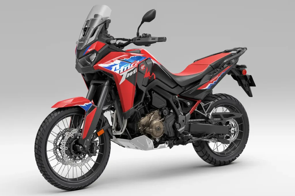 2024 Honda Africa Twin DCT in Grand Prix Red, left front three-quarter view