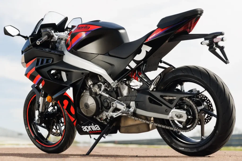 2024 Aprilia RS 457 parked on the Autodromo di Modena racetrack