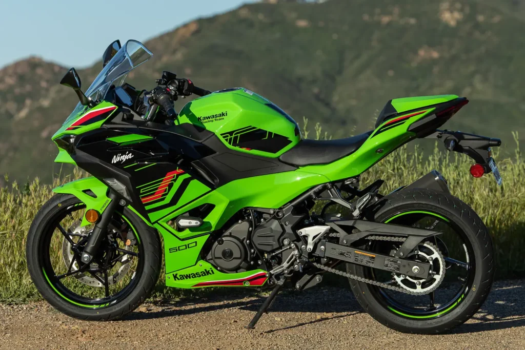 2024 Kawasaki Ninja 500 KRT Edition SE ABS parked on a hillside road