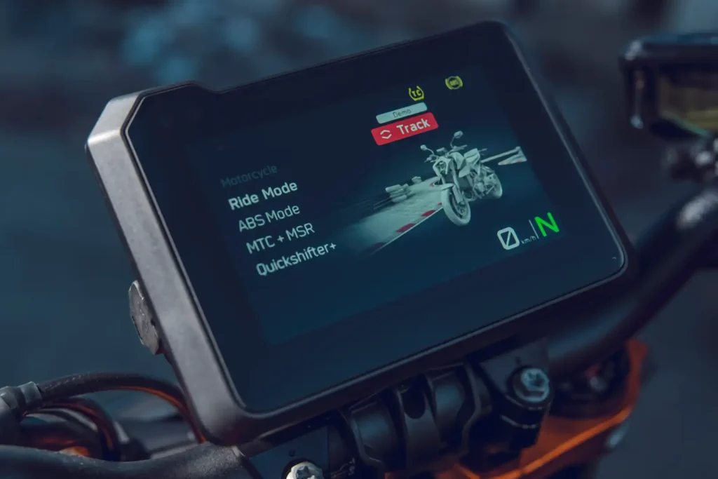 2024 KTM 990 Duke five-inch TFT display