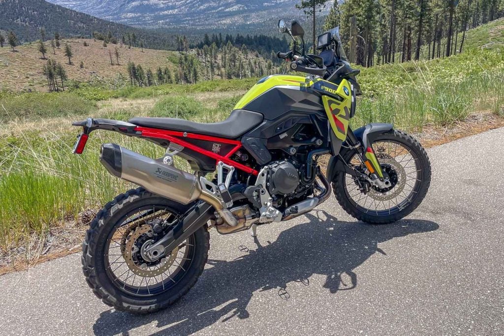 2024 BMW F 900 GS in São Paulo Yellow parked on a road with mountains behind