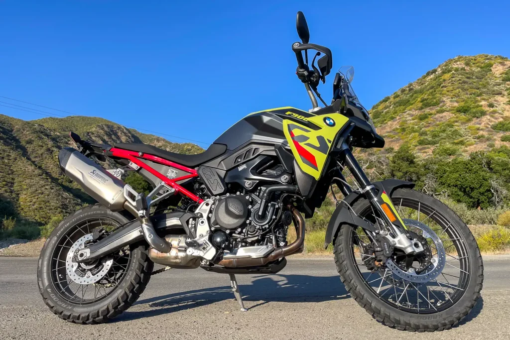 2024 BMW F 900 GS in São Paulo Yellow parked on a mountain road