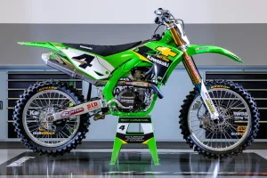 2026 Kawasaki KX450SR with Ricky Carmichael replica graphics.