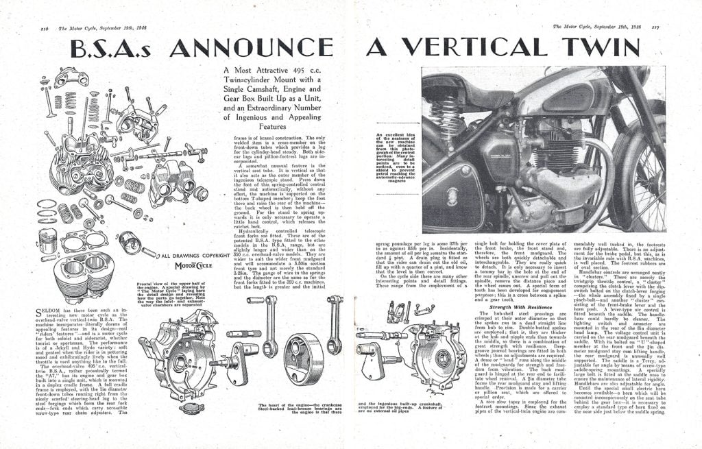Britain’s The Motor Cycle - BSA Vertical Twin