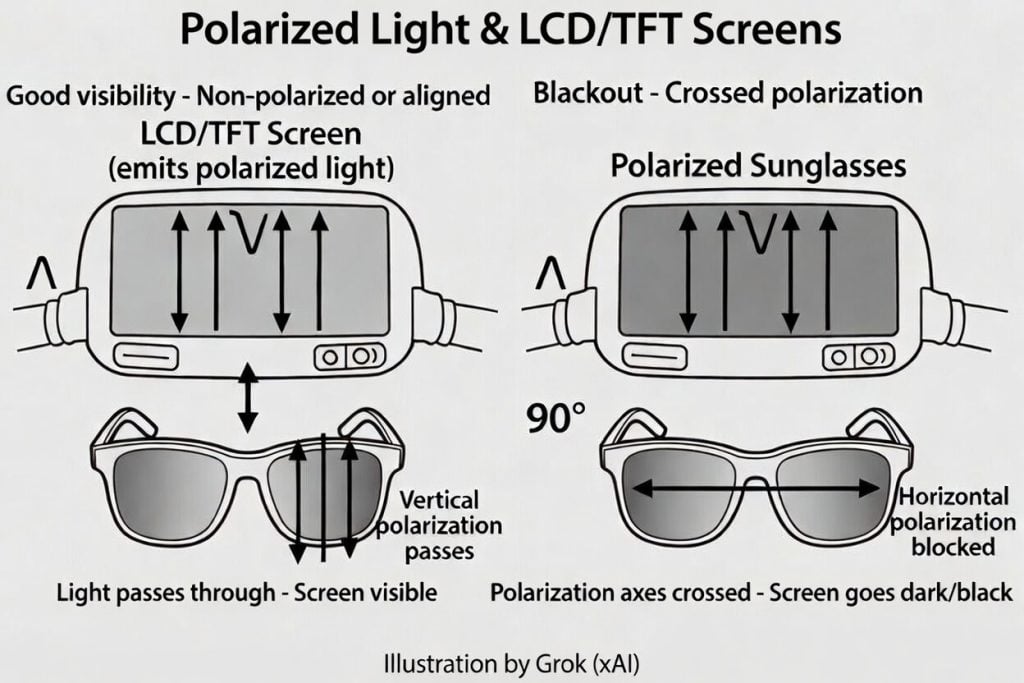 Polarized Lenses vs. Your Motorcycle's LCD or TFT Dash
