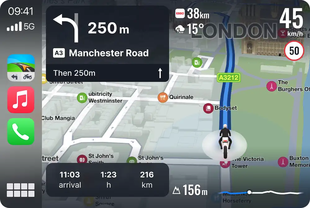 Sygic Brings Motorbike Mode to Apple CarPlay and Android Auto: For Aftermarket dashes