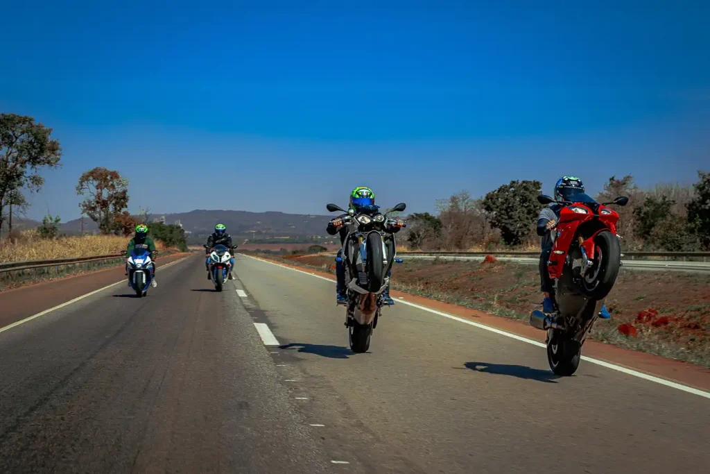 The 10 Worst States for Road Conditions and Deadly Crashes: Motorcycles Wheelying on highway