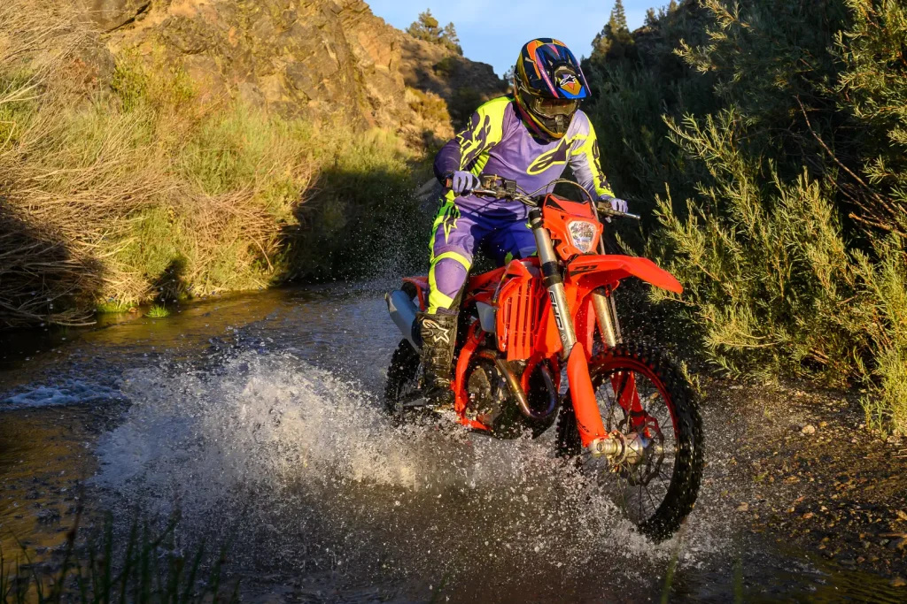2026 Beta 430 RR X-Pro Review: water crossing on a trail