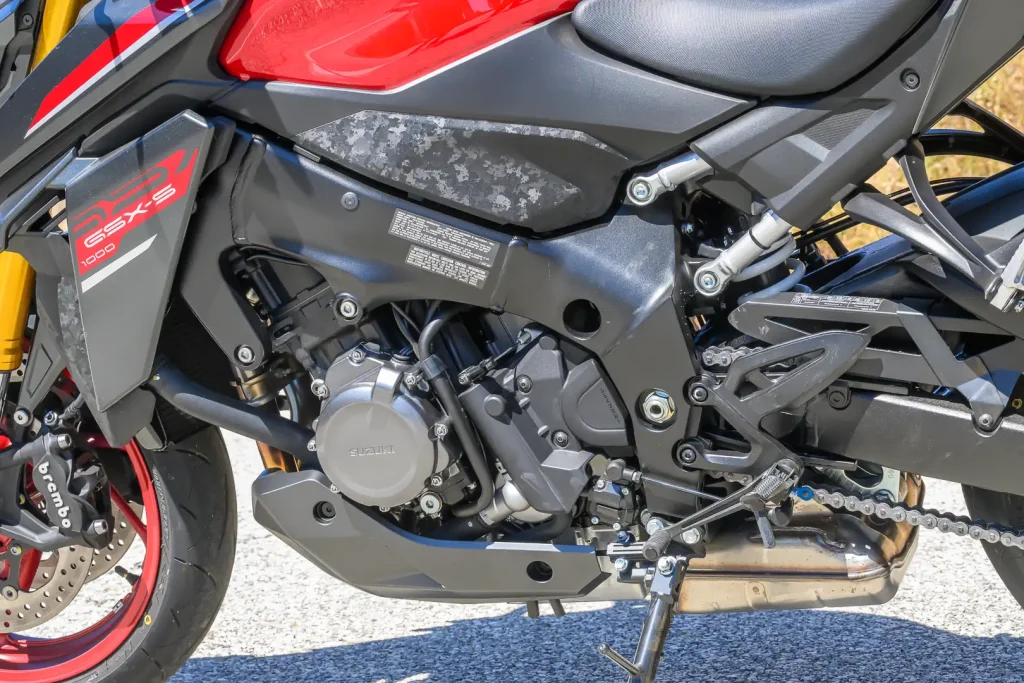 2026 Suzuki GSX-S1000 Review: Left side engine
