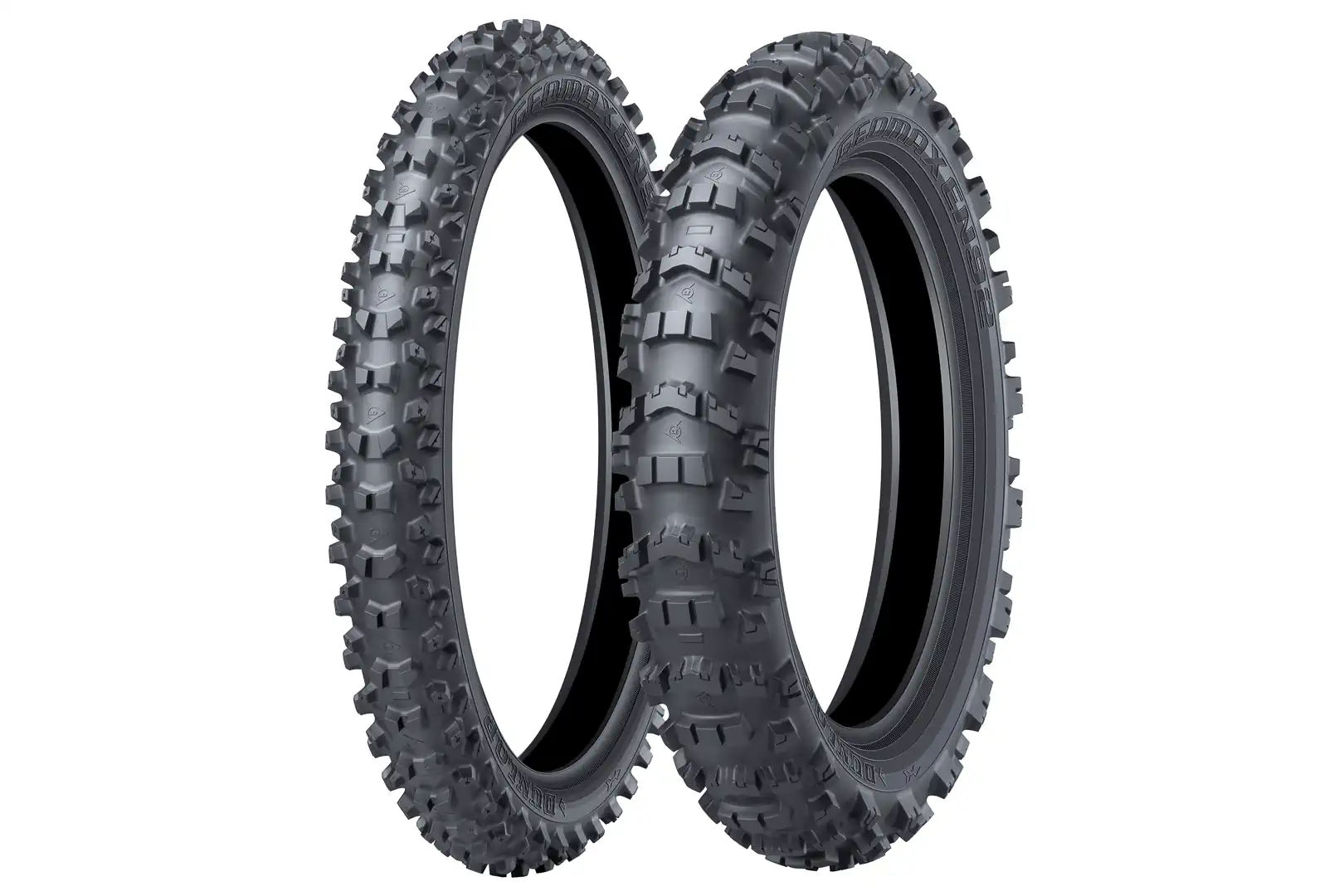 Pneumatico enduro Dunlop Geomax EN92 con opzione morbida per terreni difficili, mostra design e tecnologia avanzata