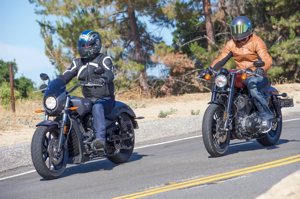 Harley-Davidson Roadster along side the Victory Octane.