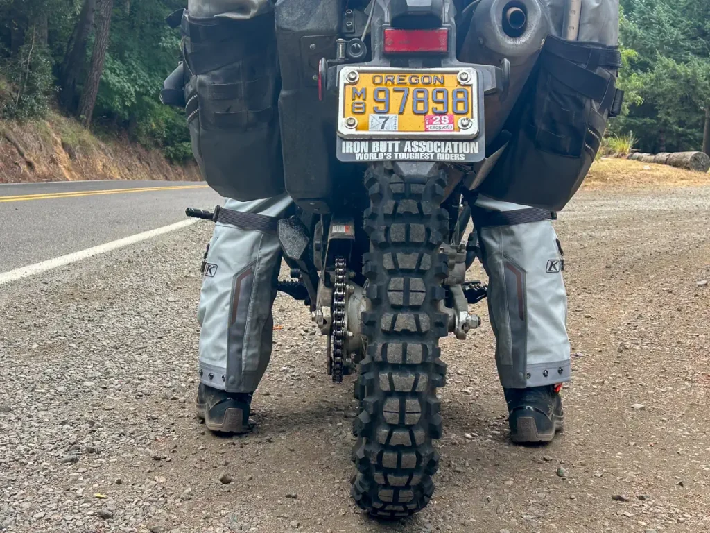 SRC Moto Lowered Seat Review: Rear view with feet down