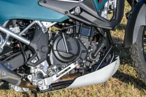 2026 Kawasaki KLE500 SE Review: Right side of egine.