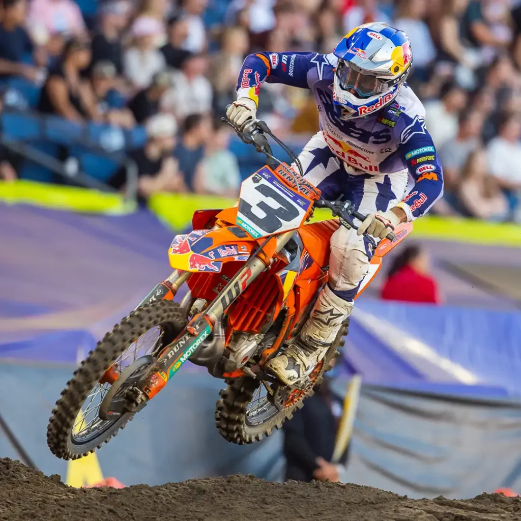 Eli Tomac racing on a KTM, will retire after the 2026 SMX Final.