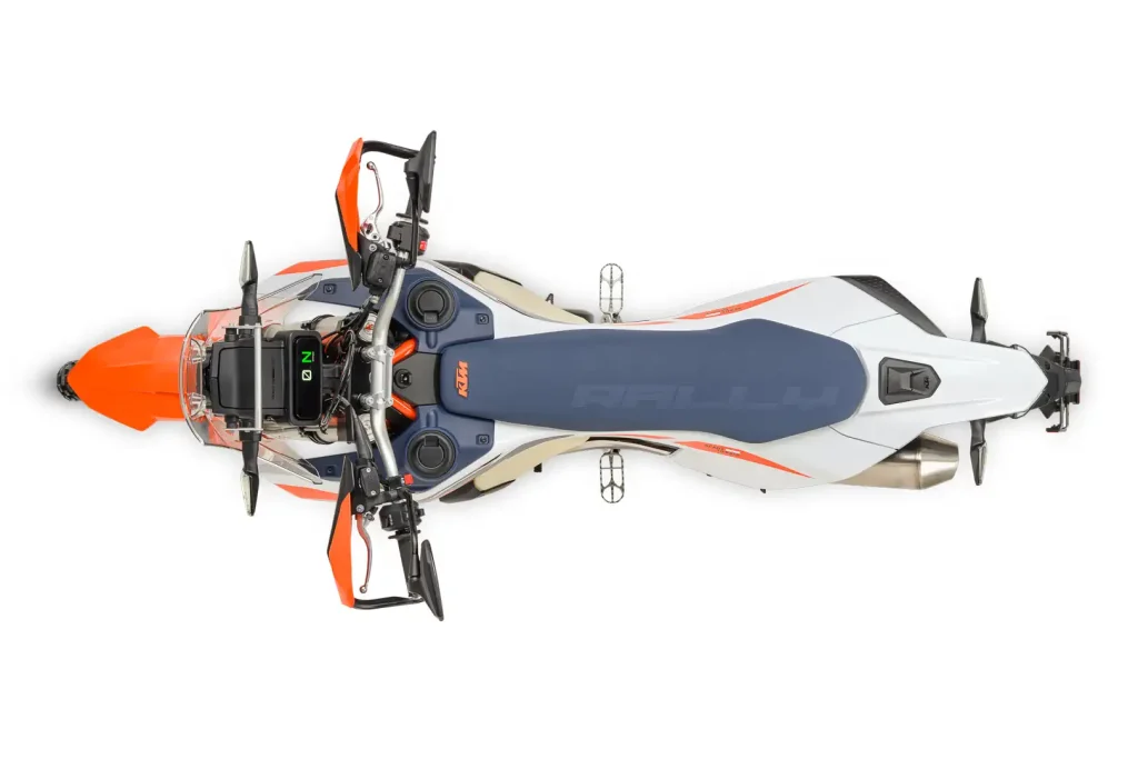Top view of a rally motorcycle