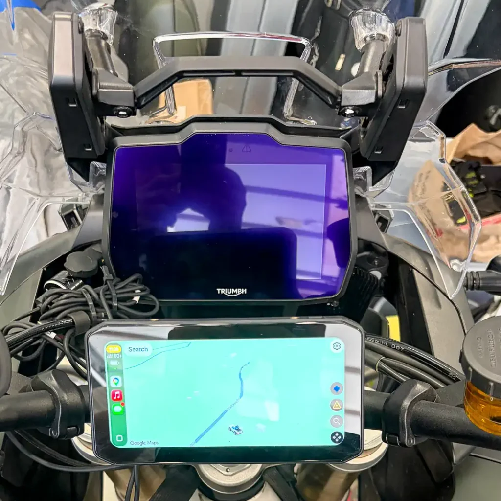 GPS display on Android Auto and Apple CarPlay dash for motorcycles by CPMC