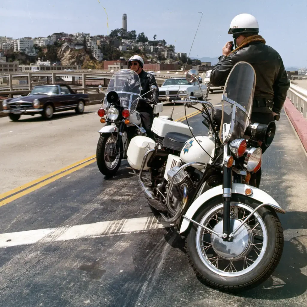 California Highway Patrol motorcycle: 1969 Moto Guzzi V7.