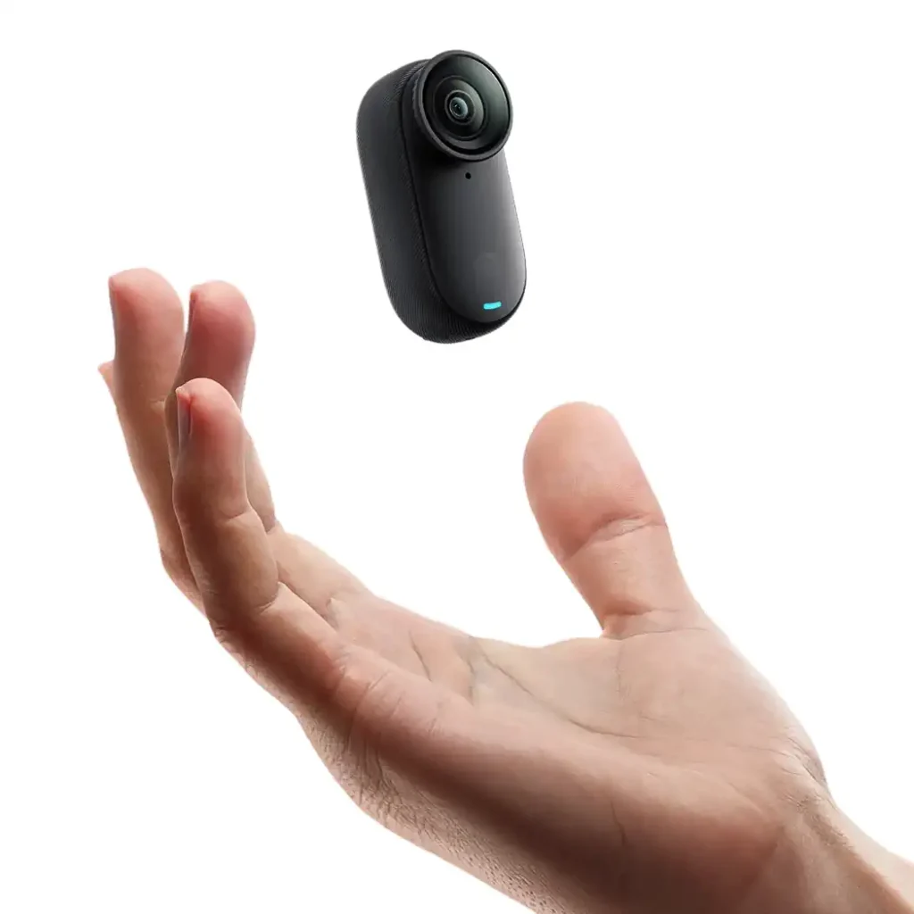 Insta360 Go 3S Review: Camera thrown in air to reveal size