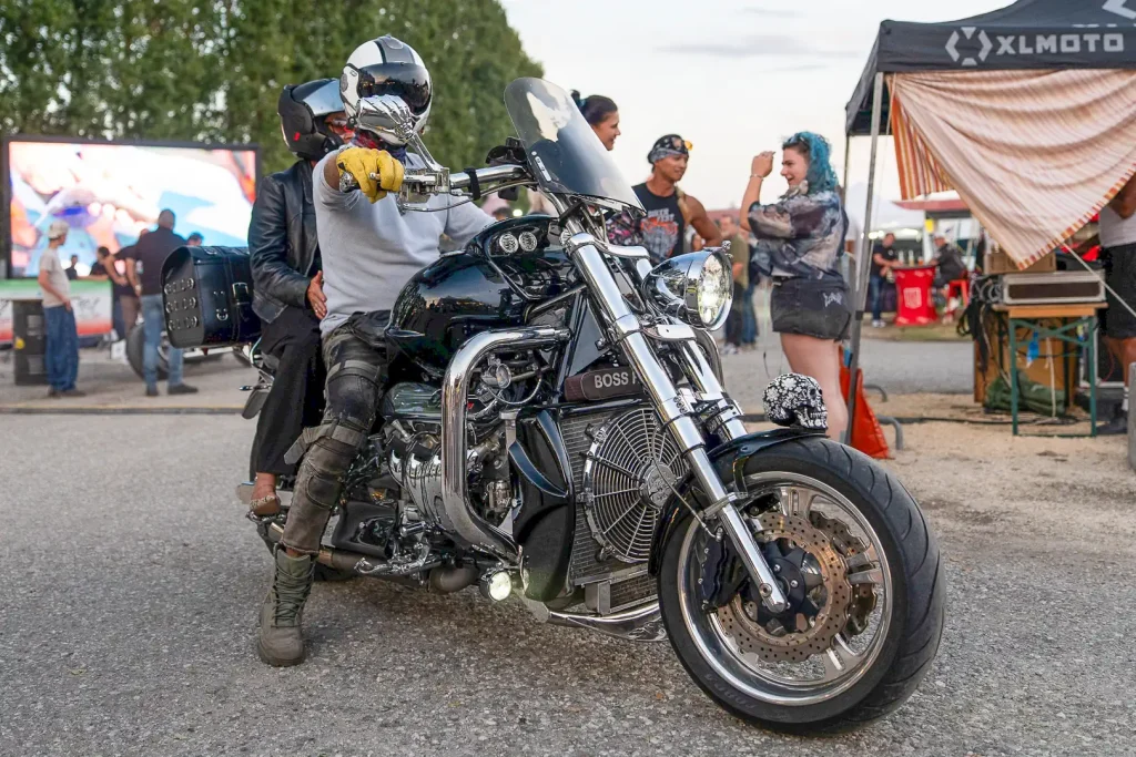 Boss Hoss motorcycle in Italy