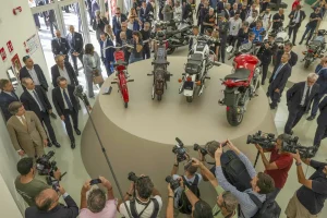 Vintage Moto Guzzis at museum